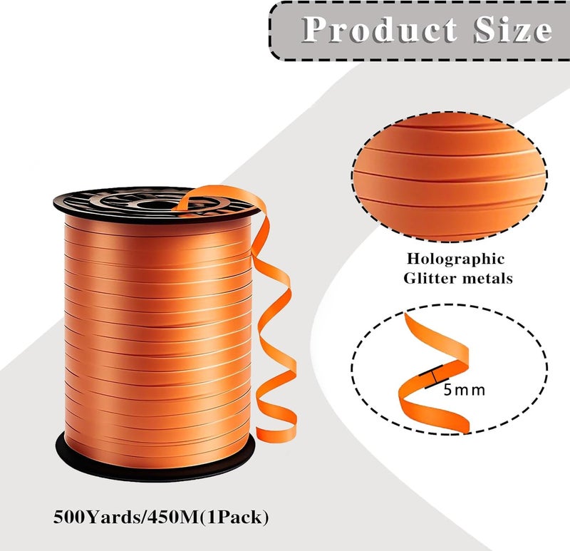 weizedm 500 Yard Premium Orange Curling Ribbon,for Gift Wrapping, Balloon String,Balloon, Gift Ribbon for Baby Shower,Party Decoration - Image 2